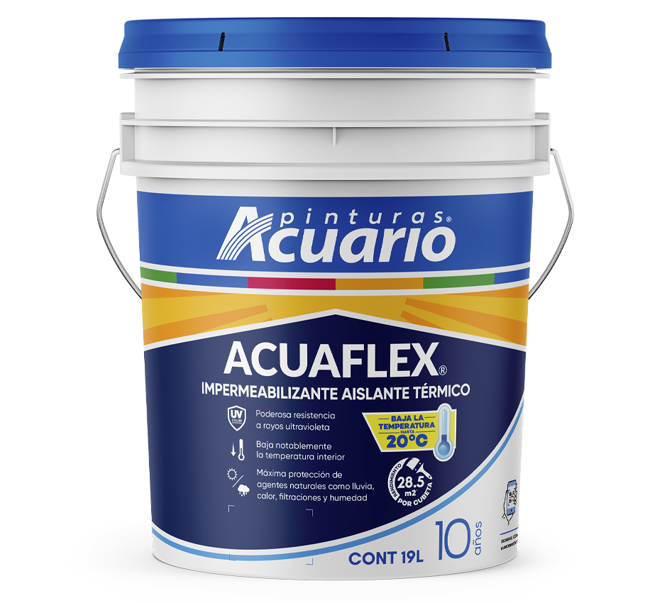 Acuaflex® Impermeabilizante Aislante Térmico 10 años / Cubeta de 19L
