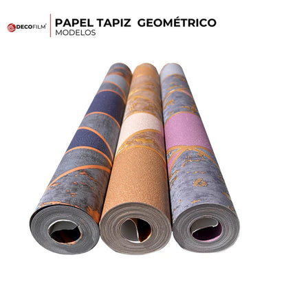 Papel Tapiz Geométrico / Rollo de (9.5 m x 53 cm)