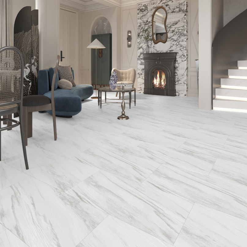 Piso Vinílico en Duela SPC Travertino / 5mm+IXPE 1.5mm / Caja (2.225 m2)