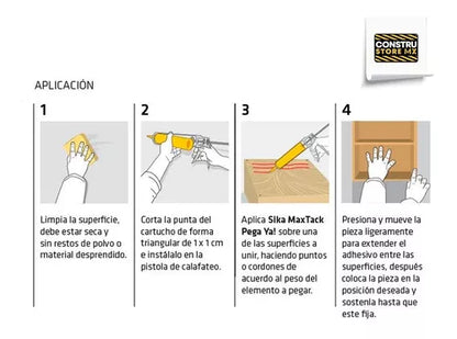 Sika Maxtack Pega Ya Para Montajes De Alta Resistencia 300ml, precio por pza.