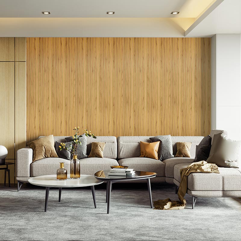 Lambrín de WPC Media Luna (interior) AURELI / 14 Piezas de 290x15.2 cm