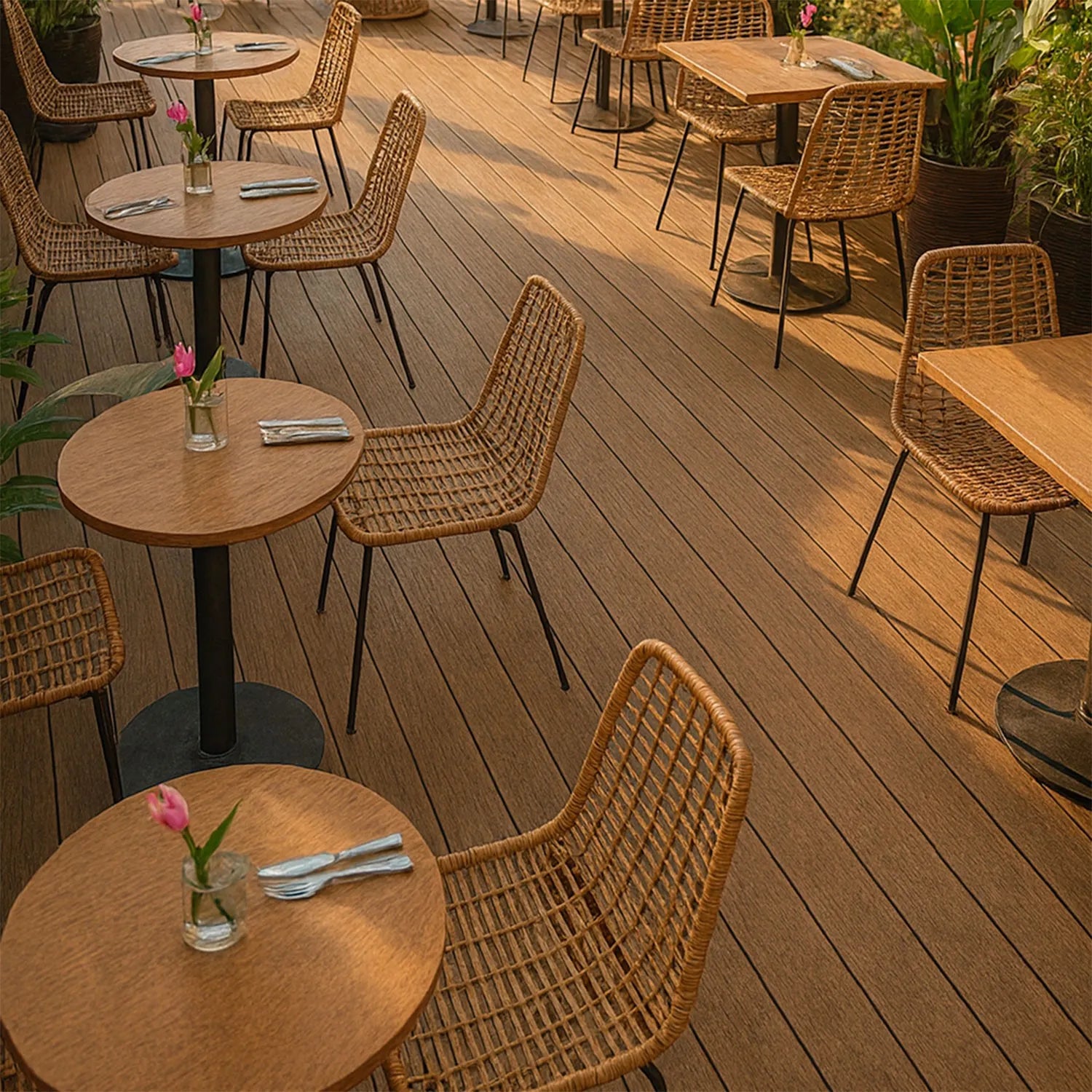 Deck Comercial Bicolor Teak/Ipe / Caja (1.276 m2)