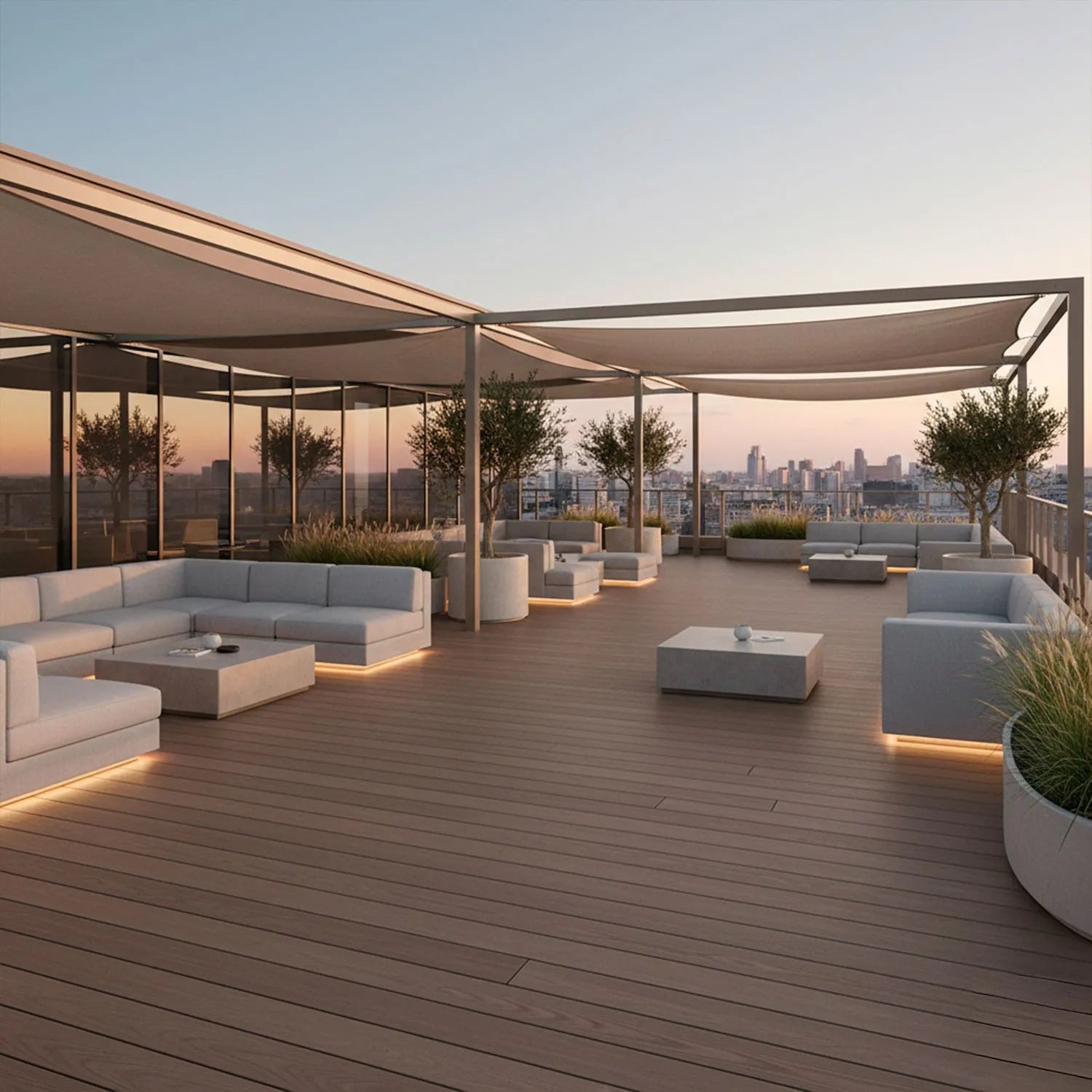 Deck Comercial Bicolor Teak/Ipe / Caja (1.276 m2)