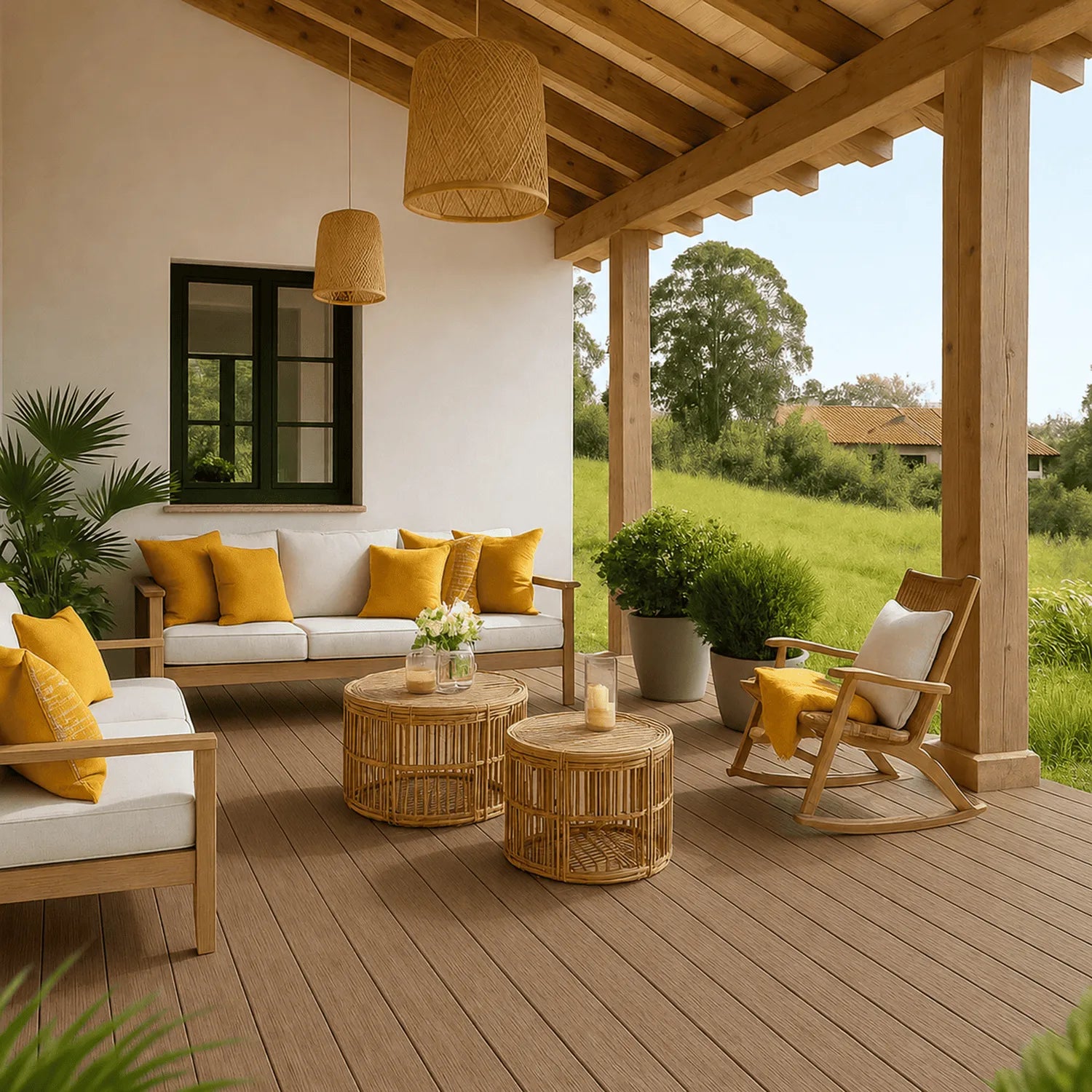 Deck Sintético Residencial / Maple / Caja (1.276 m2)