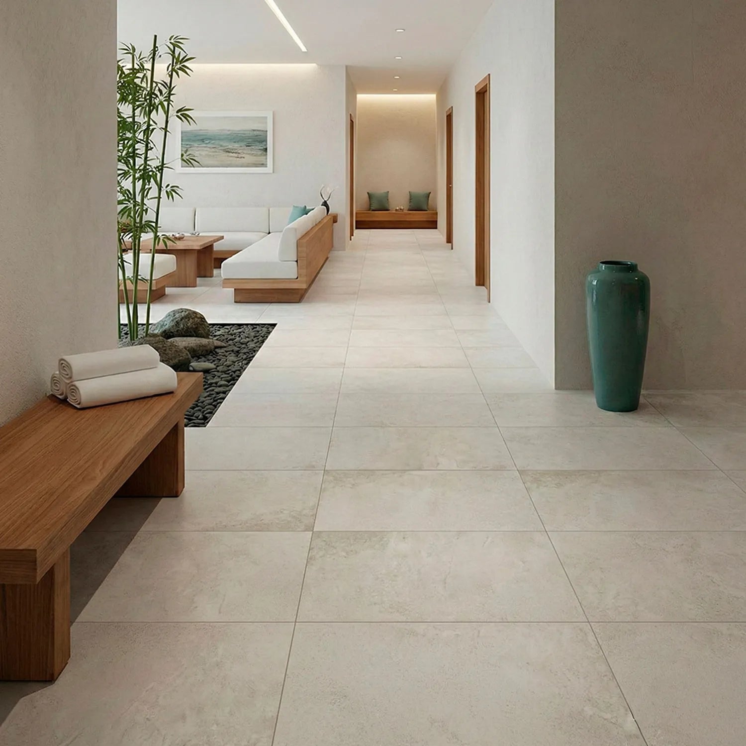 Piso Vinílico en Duela Concrete Lite SPC / 5mm SPC+1.5mm IXPE / Caja (2.256 m2)