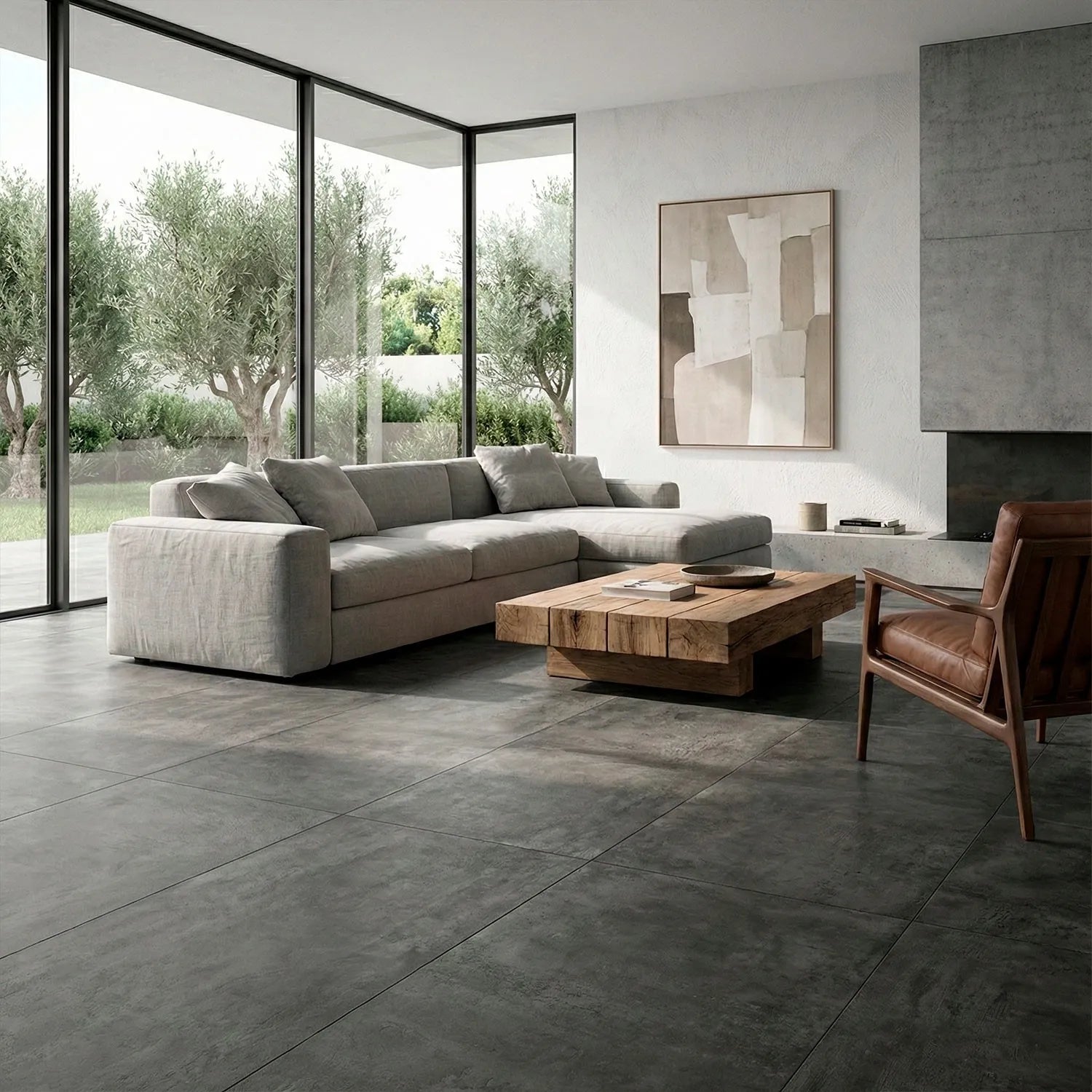Piso Vinílico en Duela Concrete SPC / 5mm SPC+1.5mm IXPE / Caja (2.256 m2)