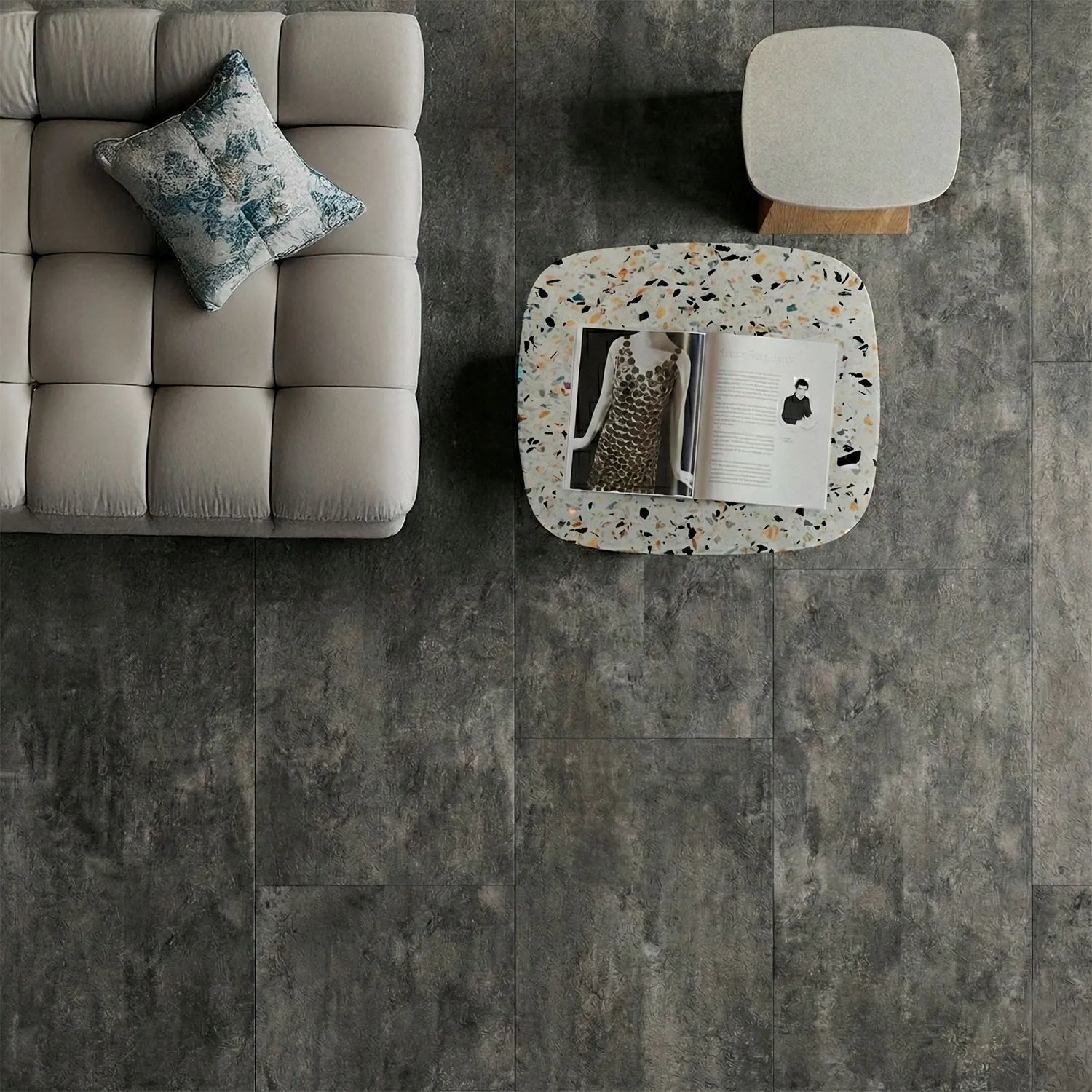 Piso Vinílico en Duela Concrete SPC / 5mm SPC+1.5mm IXPE / Caja (2.256 m2)