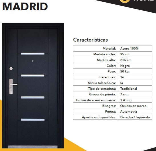 Puerta de seguridad Madrid / 215x95 cm